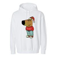 Chill Guy My New Character Meme Christmas Chill Guy Garment-Dyed Fleece Hoodie