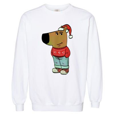 Chill Guy My New Character Meme Christmas Chill Guy Garment-Dyed Sweatshirt