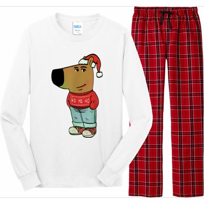 Chill Guy My New Character Meme Christmas Chill Guy Long Sleeve Pajama Set