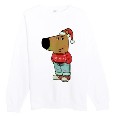 Chill Guy My New Character Meme Christmas Chill Guy Premium Crewneck Sweatshirt