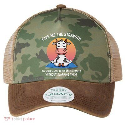 Cow Give Me The Strength To Walk Away From Stupid People Legacy Tie Dye Trucker Hat