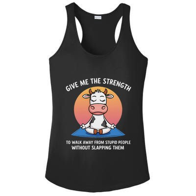 Cow Give Me The Strength To Walk Away From Stupid People Ladies PosiCharge Competitor Racerback Tank