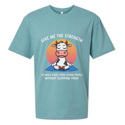 Cow Give Me The Strength To Walk Away From Stupid People Sueded Cloud Jersey T-Shirt