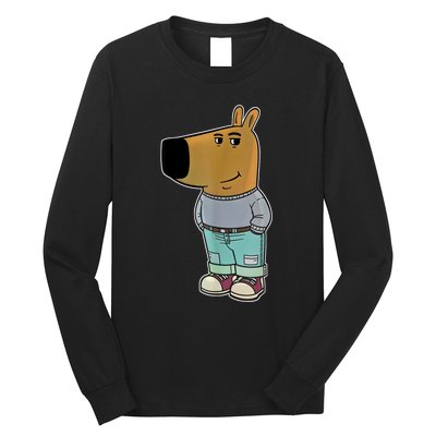 Chill Guy Meme Funny Dog Long Sleeve Shirt