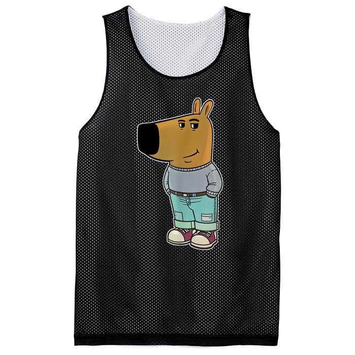 Chill Guy Meme Funny Dog Mesh Reversible Basketball Jersey Tank