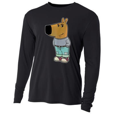 Chill Guy Meme Funny Dog Cooling Performance Long Sleeve Crew