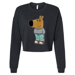 Chill Guy Meme Funny Dog Cropped Pullover Crew