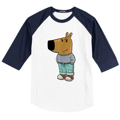 Chill Guy Meme Funny Dog Baseball Sleeve Shirt