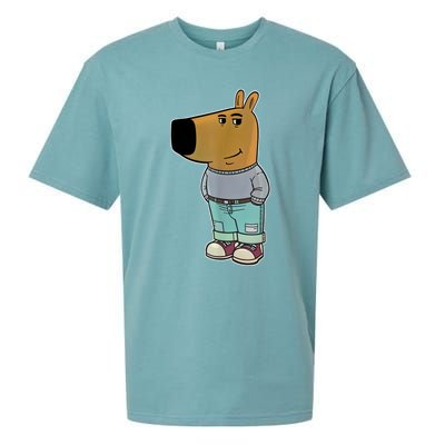 Chill Guy Meme Funny Dog Sueded Cloud Jersey T-Shirt