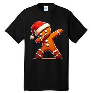 Christmas Gingerbread Man Dabbing Santa Xmas Funny Gift Tall T-Shirt