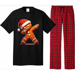 Christmas Gingerbread Man Dabbing Santa Xmas Funny Gift Pajama Set