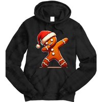 Christmas Gingerbread Man Dabbing Santa Xmas Funny Gift Tie Dye Hoodie