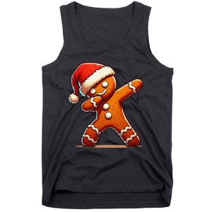 Christmas Gingerbread Man Dabbing Santa Xmas Funny Gift Tank Top