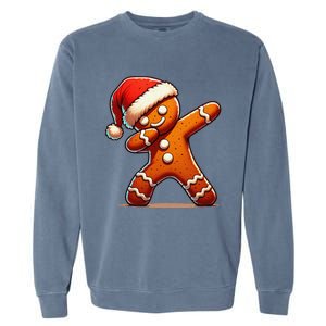 Christmas Gingerbread Man Dabbing Santa Xmas Funny Gift Garment-Dyed Sweatshirt