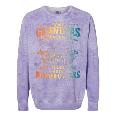 Cool Grandpa Motorcycle Design For Biker Motorbike Lover Colorblast Crewneck Sweatshirt