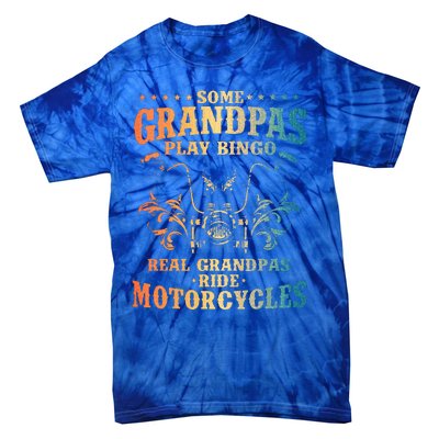 Cool Grandpa Motorcycle Design For Biker Motorbike Lover Tie-Dye T-Shirt