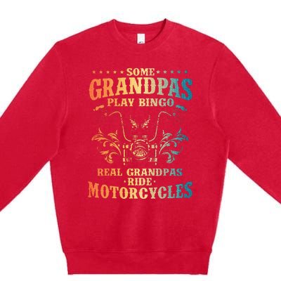 Cool Grandpa Motorcycle Design For Biker Motorbike Lover Premium Crewneck Sweatshirt