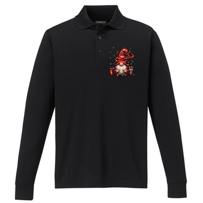 Cute Gnome Matching Outfit Family Merry Christmas Performance Long Sleeve Polo