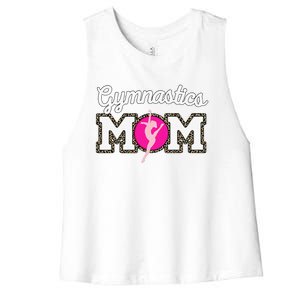 Cute Gymnastics Mom Gymnast Leopard Print Mothers Day Women's Racerback Cropped Tank