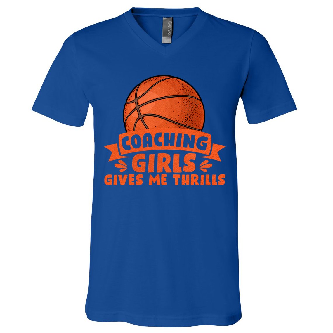 Coaching Gives Me Thrills Gift Basketball Coach Gift V-Neck T-Shirt
