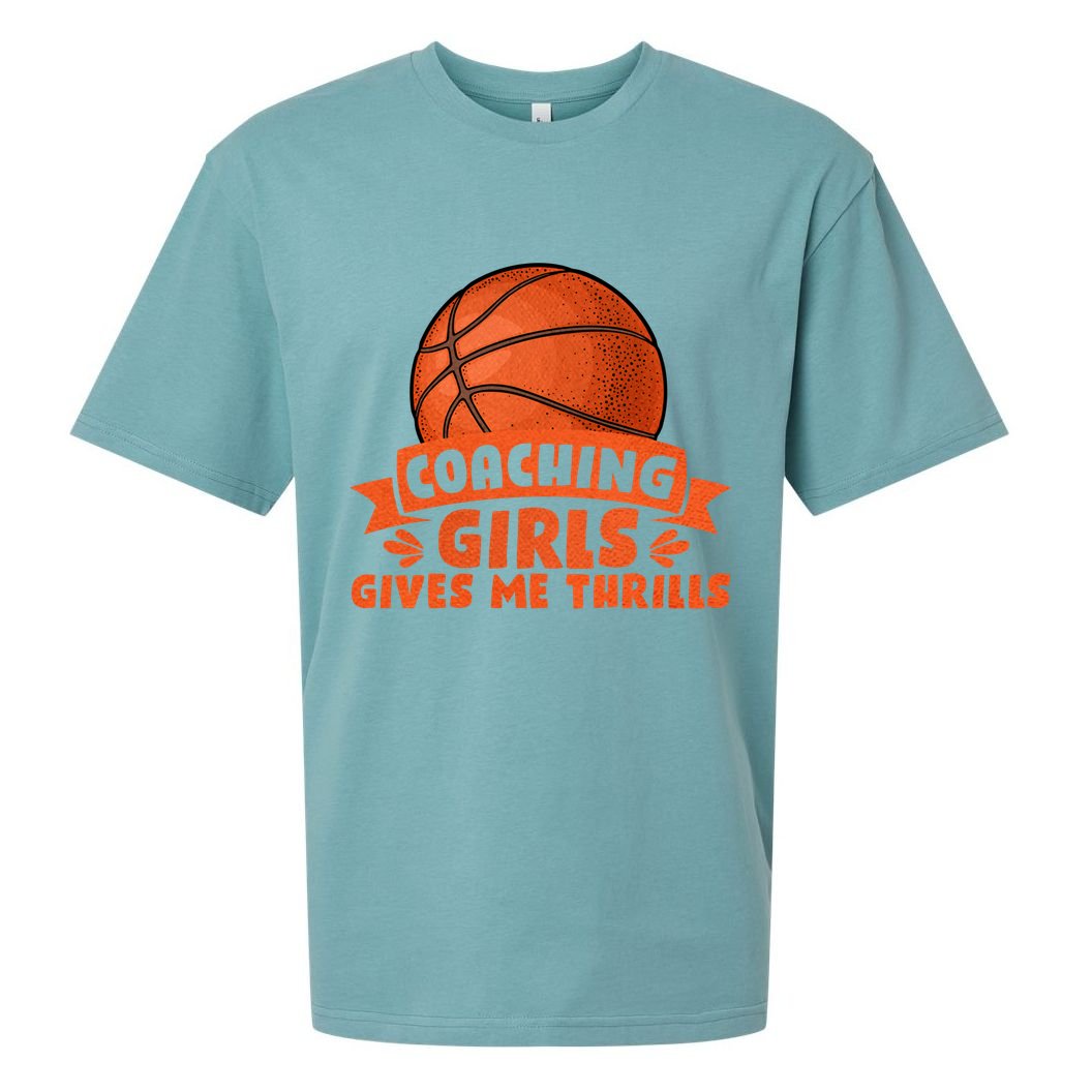 Coaching Gives Me Thrills Gift Basketball Coach Gift Sueded Cloud Jersey T-Shirt