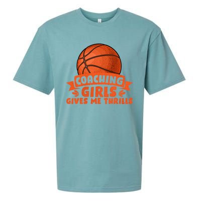 Coaching Gives Me Thrills Gift Basketball Coach Gift Sueded Cloud Jersey T-Shirt