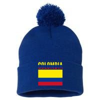 Colombian Gift Meaningful Gift Colombia Country Flag Great Gift Pom Pom 12in Knit Beanie