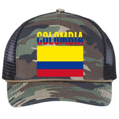 Colombian Gift Meaningful Gift Colombia Country Flag Great Gift Retro Rope Trucker Hat Cap