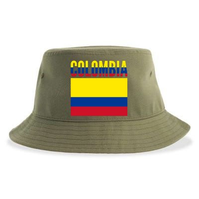 Colombian Gift Meaningful Gift Colombia Country Flag Great Gift Sustainable Bucket Hat