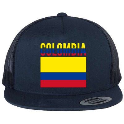 Colombian Gift Meaningful Gift Colombia Country Flag Great Gift Flat Bill Trucker Hat