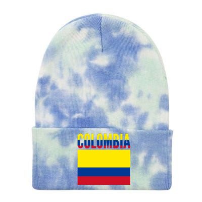 Colombian Gift Meaningful Gift Colombia Country Flag Great Gift Tie Dye 12in Knit Beanie