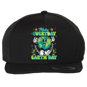 Cute Groovy Make Everyday Earth Day Classroom Teachers Wool Snapback Cap