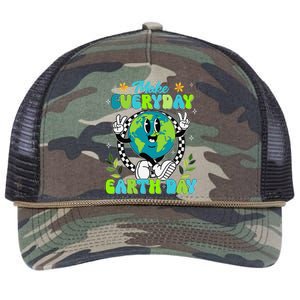 Cute Groovy Make Everyday Earth Day Classroom Teachers Retro Rope Trucker Hat Cap