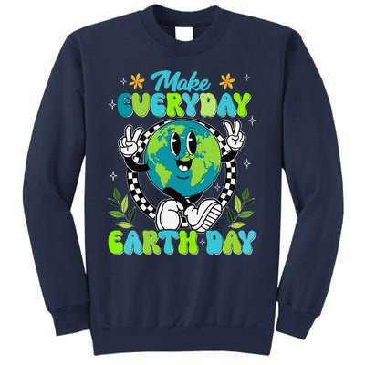 Cute Groovy Make Everyday Earth Day Classroom Teachers Sweatshirt