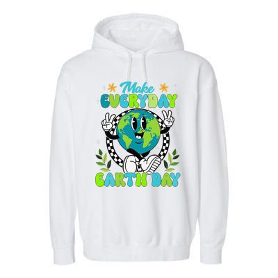 Cute Groovy Make Everyday Earth Day Classroom Teachers Garment-Dyed Fleece Hoodie