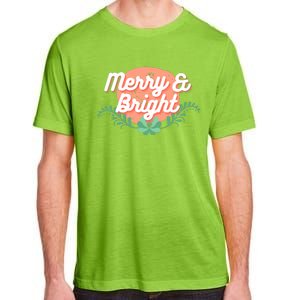 Christmas Graphic Merry And Bright Text Holiday Adult ChromaSoft Performance T-Shirt