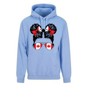 Canadian Girl Messy Hair Canada Pride Patriotic Unisex Surf Hoodie