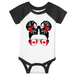 Canadian Girl Messy Hair Canada Pride Patriotic Infant Baby Jersey Bodysuit