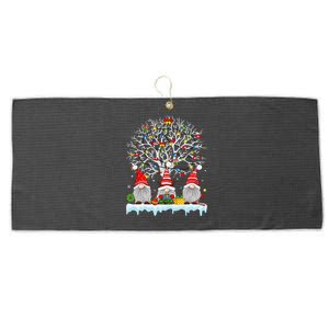 Cute Gnomes Merry Christmas Light Family Gnome Xmas Matching Large Microfiber Waffle Golf Towel