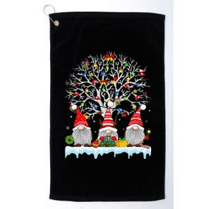 Cute Gnomes Merry Christmas Light Family Gnome Xmas Matching Platinum Collection Golf Towel