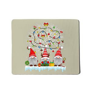 Cute Gnomes Merry Christmas Light Family Gnome Xmas Matching Mousepad