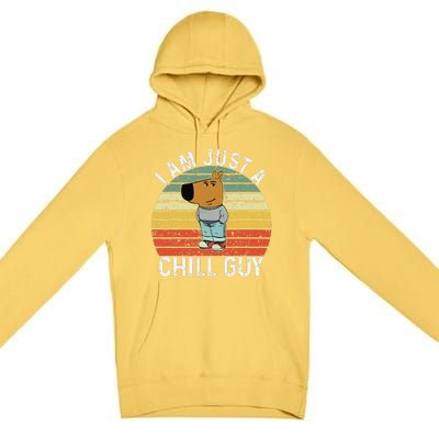 Chill Guy Meme Dog Cool Internet Statement Gift Premium Pullover Hoodie