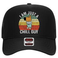 Chill Guy Meme Dog Cool Internet Statement Gift High Crown Mesh Back Trucker Hat