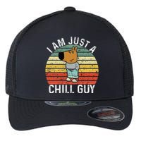 Chill Guy Meme Dog Cool Internet Statement Gift Flexfit Unipanel Trucker Cap