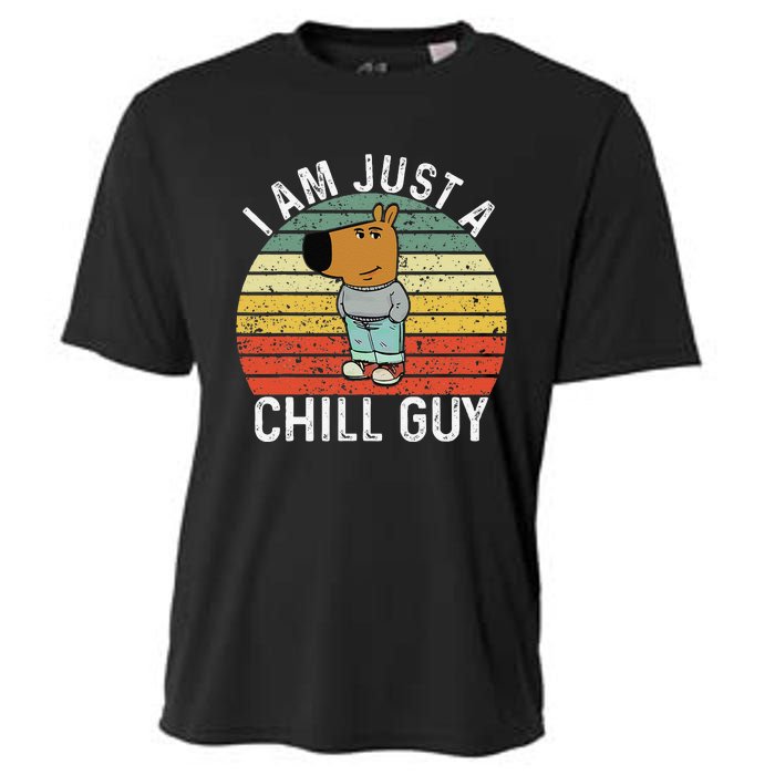 Chill Guy Meme Dog Cool Internet Statement Gift Cooling Performance Crew T-Shirt