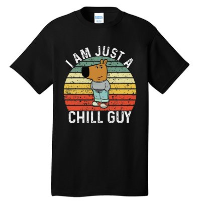 Chill Guy Meme Dog Cool Internet Statement Gift Tall T-Shirt