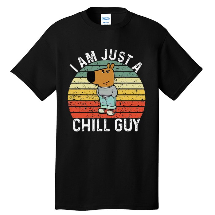 Chill Guy Meme Dog Cool Internet Statement Gift Tall T-Shirt