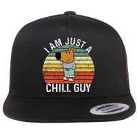 Chill Guy Meme Dog Cool Internet Statement Gift Flat Bill Trucker Hat