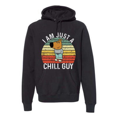 Chill Guy Meme Dog Cool Internet Statement Gift Premium Hoodie