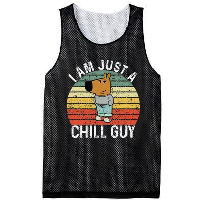 Chill Guy Meme Dog Cool Internet Statement Gift Mesh Reversible Basketball Jersey Tank